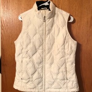 White women’s Eddie Bauer puffer vest